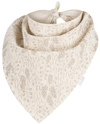 Smarilla Halstuch Dreieckstuch Bindetuch Kopftuch Uni Mädchen Junge Baby Musselin, Farbe: Beige-Zweige