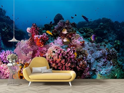 Tapete Meer Landschaft Fototapete 3D Ozean Natur Thema Muster 3D Tapeten Selbstklebend Stofftapete Wandtapete für Wohnzimmer Schlafzimmer Kinderzimmer - 300x210cm (Breite x Höhe) - B20