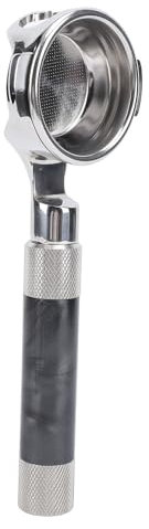 Nikou Bottoml, Portafiltro per caffè in acciaio inox, doppia orecchio, E61, per caffettiera, nero ossidiana, manico di ricambio per macchina da caffè