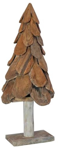 Albero di Natale, 90 cm, Legno Massello di Teak, Albero Natale Marrone, Decorazioni Natalizie Rustiche, Albero Natale Moderno, Addobbi Natalizi Legno, for Soggiorno, Corridoio, Arredamento Festivo, At
