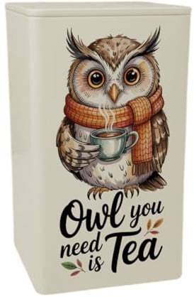 speecheese Dose 900ml Owl You Need Is Tea mit Aquarell Eule lustige für | Teeliebhaber