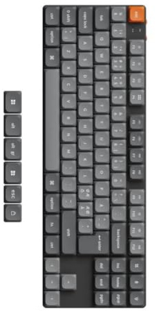 Keyboard Compatible With Keychron K1 Max ISO Layout QMK Wireless Custom Mechanical Keyboard Low Profile Switch Double-Shot PBT Keycap(Nordic-ISO)