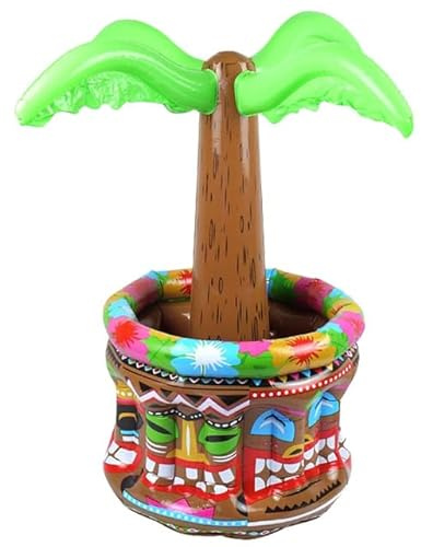 Aufblasbarer Palmen-Kühler 66 cm – tropischer schwimmender Getränkehalter für Pool- und Strandpartys im Sommer, Hawaii-Party-Dekorationen & Poolzubehör