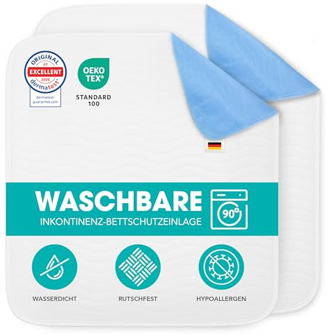 Ôhm Alèse Imperméable Lavable 75x90cm, Lot de 2 – Incontinence Adulte | Haute absorption anti-fuites, jour comme nuit. Lavable et réutilisable, économique et écologique au quotidien.