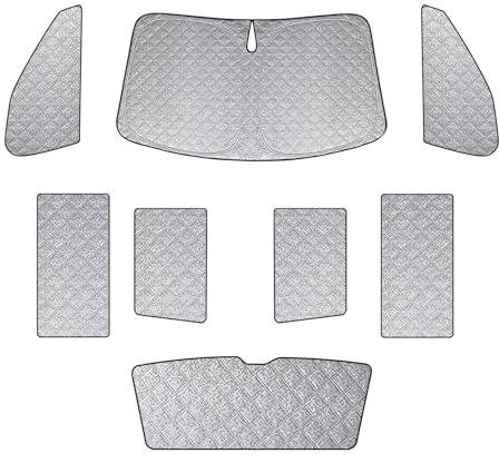 Opaltool 8PCS Sonnenschutz Auto Frontscheibe für VW T6 T6.1 SWB | Keine Saugnäpfe Erforderlich, Thermomatte Fahrerhaus Innen, Blockt UV-Strahlen, Privatsphäre und Effektiver Hitzeabwehr