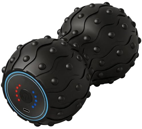 Faszienrolle, Elektrisch Massageball Massagerolle mit 5-stufiger Vibration Schaumstoffrolle mit Aussparung für die Wirbelsäule Foam Roller für Tiefes Gewebe