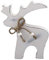 Natur-deko Rentier Rudy ca 15 cm. STEHEND. EIN Holz Hirsch Shabby chic. In weiß Weiss -40