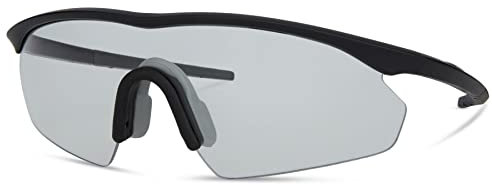 Madison Shields Unisex Cycling Sunglasses - Standard Matte Black Frame, Clear Lens/Bike Ride Eyewear Mountain Road Eye Glasses Wind Spray Bug Sun Protection Clothing Accessories