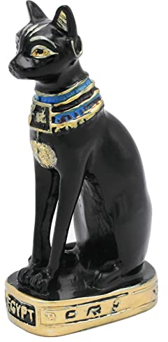 Ägypten Bastet Deko Aquarium Klein Ornament Fischbecken Terrarium Décor Dekoration Zubehör Geschenk Dekor Dekofigur Tischdeko Figur Statue Sammlerstücke Skulptur (Bastet Black Large)