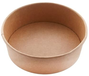 Saladier 500 ml - Bol à salade jetable en carton kraft - Marron - Rond avec couvercle en RPET - Bol à salade jetable en carton avec revêtement intérieur PLA