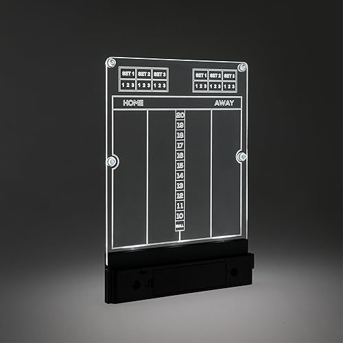KOTO darts Dartshopper - Scoreboard, Acrylic Light Up Dart Scoreboard, Mit Marker Rot & Blau, Scoreboard für Cricket & 01 Spiele