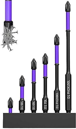 Magnetische Anti Rutsch Bohrer, rutschfeste Stoßfeste Bohrer, 6 teiliges Tragbares, Robustes Magnetisches Bit-Set, Für Power Schraubendreher Schlagbohrmaschinen