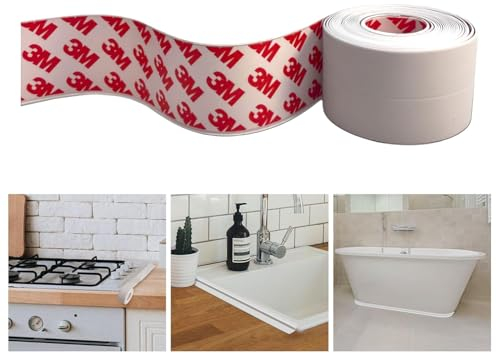 Dpm tapes - Cinta de sellado autoadhesiva impermeable, cinta aislante para grietas, cinta impermeable para baño, para el inodoro, tira de estanqueidad de bañera, ventanas 38 mm x 3 m
