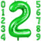 OFFCUP Zahlen Luftballon Grün, Folienballon Zahl 2, 40 Zoll Helium Ballons Geburtstagsdeko Mädchen Junge Kindergeburtstag Party Deko Ballon Zahl Deko zum Geburtstag Silvester Deko Neujahr Deko