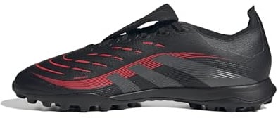 adidas Unisex Predator League FOLD-Over Tongue Turf Football Boots, core Black/Grey Four/Lucid red, 44 EU