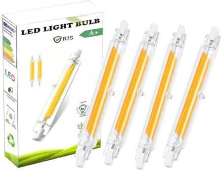 EIMOPE Ampoule R7S LED 118mm 20W Dimmable, R7S LED COB 118mm 20w Ampoule Équivalent à Lampe Halogène 100W 200W, Blanc Chaud 3000K 2000LM, Éclairage à 360 Degrés, Sans Scintillement, lot de 4