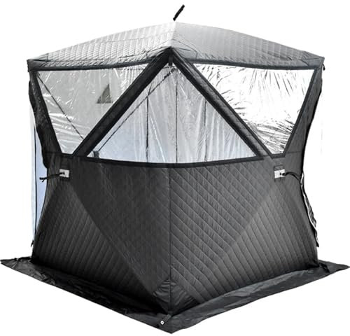 Eisfischerzelt Tragbares Eisangel-Winter-Angelzelt. Eisangel-Zelt. wasserdichte und Winddichte Winter-Angelausrüstung Tunnelzelte(Sauna Style Large)