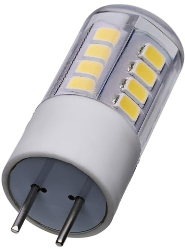 Satco S12317 T5 LED Bi-Pin GY6.35 Base Lamp, 12V Low Voltage Halogen Replacement, 5000K, Clear