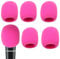 6 PCS Thicken Ball-Type Sponge Foam Mic Cover Small Handheld Microphone Noise Filter Windscreen Shield Protection for KTV Broadcasting,Pink