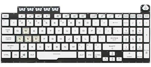 RTDPART Laptop Keyboard For ASUS TUF Gaming FX706H FX706HEB FX706HM White US United States English With Backlit
