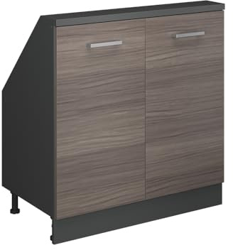 Vicco Mobile cucina sottotetto R-Line, Grigio nobile/antracite, 80 cm con 2 porte