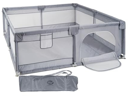 Parque Infantil XXL NYLON 3MEDIDAS - Corralito para bebé plegable - Parque de juegos para bebe Seguro, Con gateras y ventana red - Con ventosas - Fácil Montaje