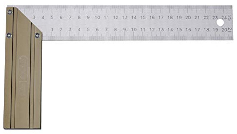 KS Tools 300.0223 Geodreieck, abgestufte KS 400 mm Stahl, Ferse aus aluminium, Klinge aus gehärtetem Stahl-Skala