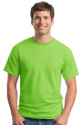 GILDAN Camiseta G2000 Ultra Algodón Adulto Camisa, Opaco, Verde Lima, L para Hombre