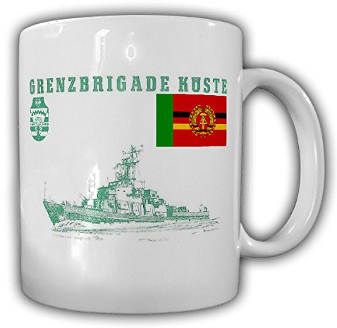 Grenzbrigade Küste GBrK Grenztruppen DDR NVA Deutschen Demokratischen Republik Volksmarine Rostock Marine GBK Fahne Abzeichen Wappen - Tasse Kaffee Becher #17478