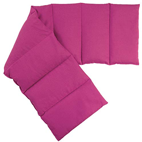 Rapssamenkissen 75x20cm groß 8-Kammer, pink - Wärmekissen, Körnerkissen für Mikrowelle und Backofen