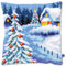 Vervaco Kreuzstich Stickpackungen Kissen Stickerei Set Anfänger Vorgedruckt Winterlandschaft DIY Set Kreativ Set Für Erwachsene Dekoratives Kissen ca. 40 x 40 cm Bastelset Handwerker Haus Dekoration