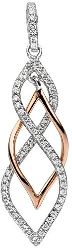 Jobo Damen Anhänger 925 Sterling Silber bicolor vergoldet mit Zirkonia Silberanhänger