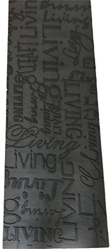 Tappeto Cucina Living Design Scritte Nero Grigio Lavabile In Lavatrice Antiscivolo (50 x 300)