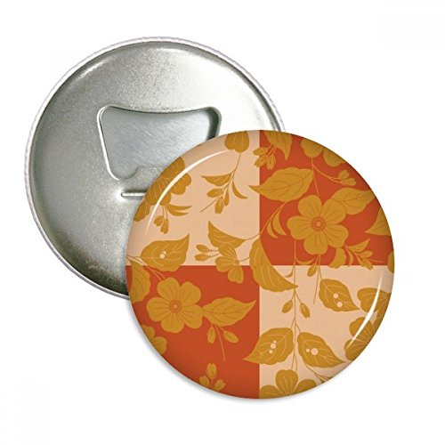 DIYthinker Japanese Yellow Flower Round Bottle Opener Refrigerator Magnet Badge Button 3pcs Gift