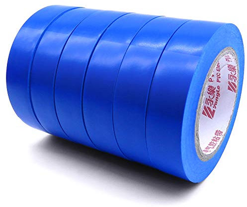 ALBOYI Electrical Tape, 15mm x 15m Adhesive Insulation Tape 6 Rolls, PVC Insulation Gaffer tape Electrical for Insulating, Repairing, Protecting Wires, Blue