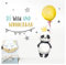 Little Deco Wandtattoo Tiere Kinderzimmer Panda Luftballon Wandsticker DL213-09