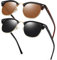 KANASTAL 2 Pack Tortoise Brown Sunglasses Semi Rimless Polarised for Men Women Leopard Square Retro Horn Rimmed UV Protection Indoor - Tortoiseshell Brown + Shiny Black