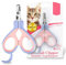 EooCoo Coupe Griffes Chat, Professionnel Ergonomique Coupe Ongle Chat, Précis, Facile d’utilisation, pour Chiot & Petit Animal, Ciseaux Acier Inoxydable, Radian Design à 25 degrés, Rose + Bleu