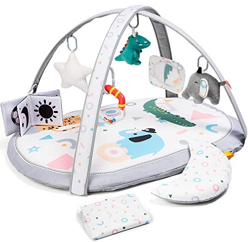 Lupantte Baby Spieldecke, 2 Austauschbaren Bezügen,Spielmatte mit Spielbogen Abnehmbarem Spielzeug,Erlebnisdecke Gym,Krabbeldecke rutschfest,Erlebnisdecke,Neugeborene