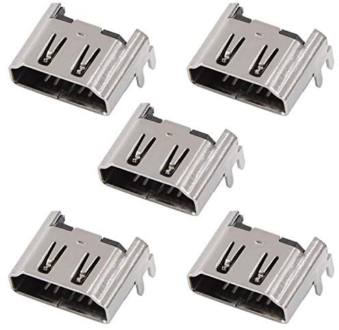 Sharainn HDMI Port for PS4, 5Pcs Replacement HDMI Port Socket Interface Connector HDMI Repair Kit for 4 1000/1100/1200