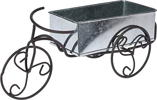 Rammento 28cm Old Fashioned Bike Zinc Planter - Indoor & Outdoor Metal Bicycle Plant Pot, Vintage Style Decor for Home and Garden, Sturdy & Charming, Perfect for Small Plants or Flowers