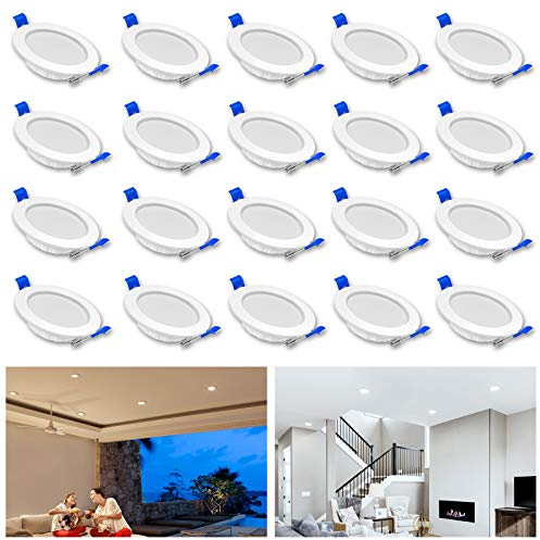 HENGMEI LED Einbauleuchten 230V Decke Spot Einbaustrahler 20 x 5W IP21 Deckenspot Deckeneinbaustrahler Einbauspot 400lm für Wohnzimmer, Küche, Schlafzimmer (Warmweiß)
