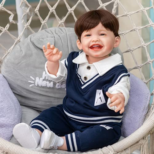 yuela Neue 68CM Reborn Kleinkind Big Boy Babypuppe Handgemachte beliebte Mila Unsere glückliche Babypuppe Sammlerkunstpuppe