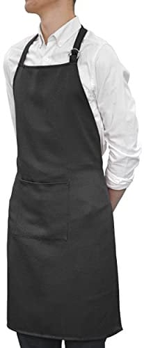 Nurtextil24 Kochschürze Lang Schürze VERSTELLBAR Latz Grillschürze Gastro Kellner Restaurant Küchenschürze SCHWARZ, Einheitsgröße