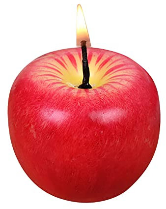 Weihnachtskreatives Geschenk Künstliche fruchtförmige Kerze Hochzeitsfeier Dekoration Heiligabendkerze Vase Glas Metall (RED CC, One Size)