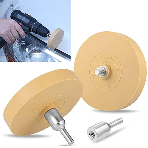 ANTHYTA Rubber Eraser Wheel,2 Pack Car Decal Remover Pad with Drill Adapter,Adhesive Remover for Drilling Machine Remove Removing Graphics,Pinstripes,Stickers