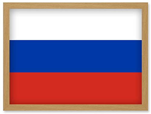 Artery8 Russian Federation National Flag Patriotic Vexillology World Flags Country Region Poster Artwork Framed Wall Art Print A4