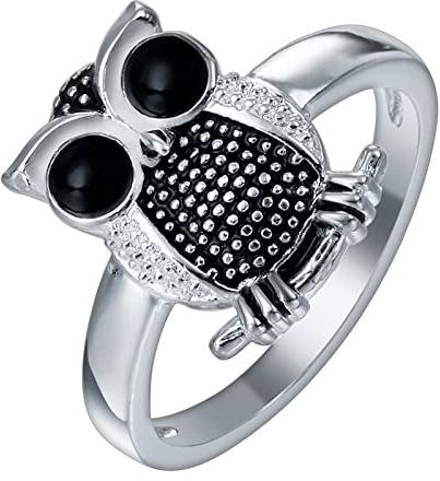 Mode Ringe Damen, Zirkonia Ring Damen Eule Schmuck Zum Valentinstag Größe 60 (19.1)