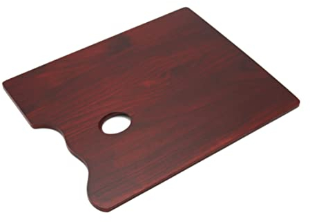 Paintersisters® Paleta de madera para pinturas al óleo acrílicas – Paleta de pintura 30 x 40 cm rectangular con agujero de agarre oscuro para artistas para pintar y mezclar colores