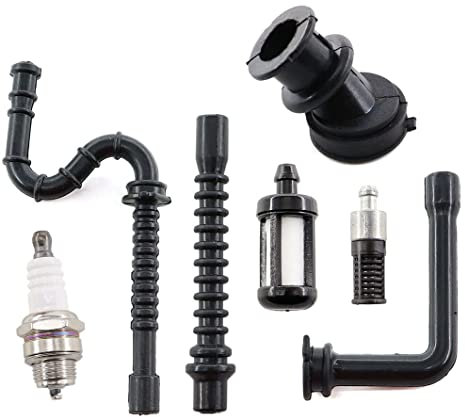 MCHNIC Tubo a impulsi collettore di aspirazione, tubo benzina, filtro benzina, candela di accensione per motoseghe Stihl 024 026 MS240 MS260 MS 240 MS 260